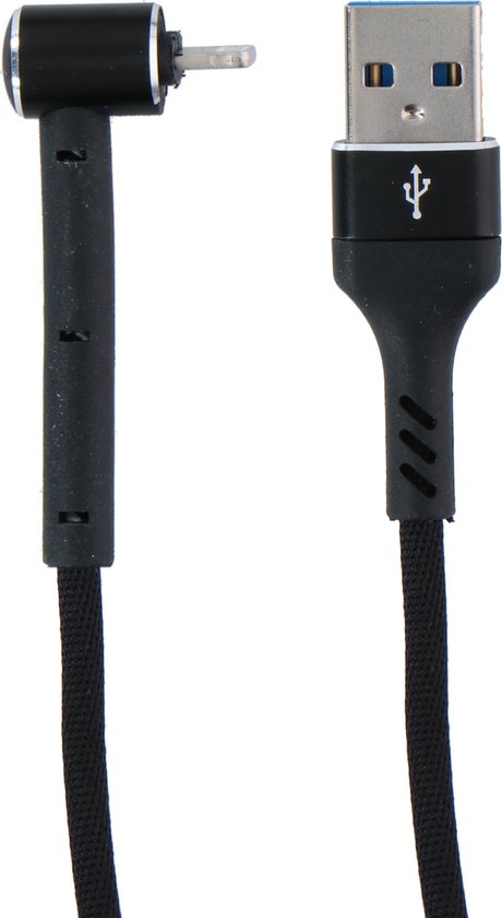 8711252249711 - USB-Kabel - USB-A zu Lightning - Kompatibel mit iPhone und iPad - 3-in-1 Aufladen Synchronisieren und Telefonständer - 1 Meter - Schwarz 8711252249711 - USB-Kabel - USB-A zu Lightning - Kompatibel mit iPhone und iPad - 3-in-1 Aufladen Synchronisieren und Telefonständer - 1 Meter - Schwarz