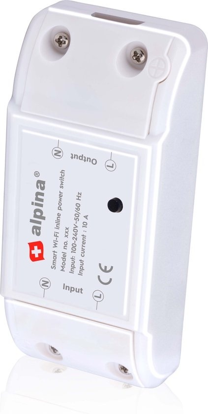 8711252265292 - alpina Smart Home - Smart Switch - 230V 10A - Montage im Kabel - Zeitplaneinstellung - alpina Smart Home App - Google Home - Amazon Alexa