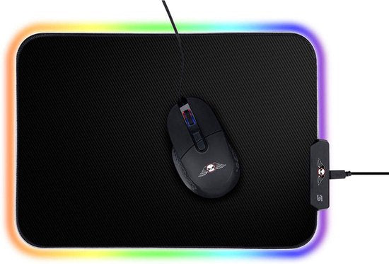 8711252267326 - Game Mauspad mit Licht - RGB LED mit 14 Lichtmodi - Anti-Rutsch - 25 x 35 cm - Schwarz 8711252267326 - Game Mauspad mit Licht - RGB LED mit 14 Lichtmodi - Anti-Rutsch - 25 x 35 cm - Schwarz
