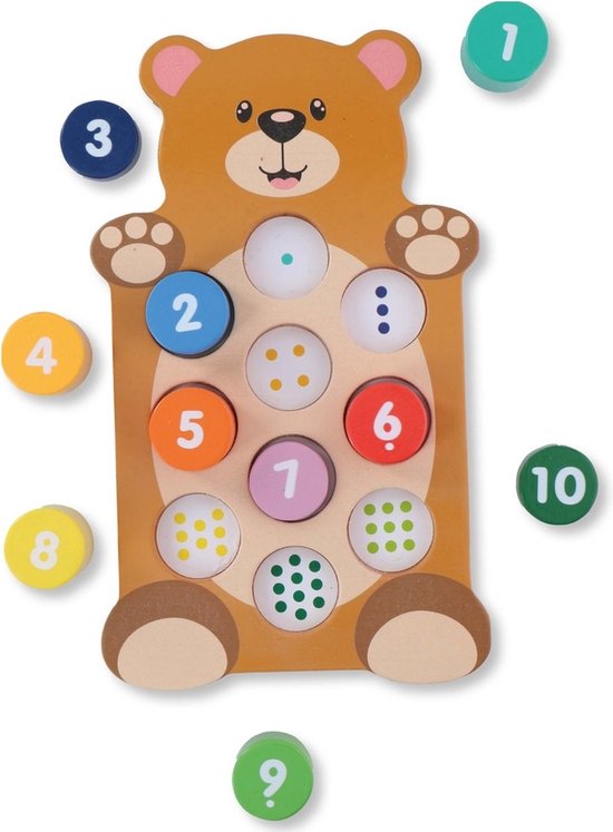8711252267975 - - Holzbär mit Zahlen - 10 Blöcke - 1 Set