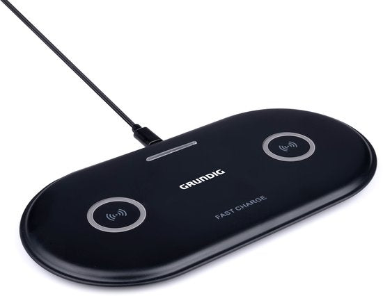 8711252268231 - Qi Wireless Charger | Schnellladegerät | 2 x 10W | Inkl USB-Ladekabel | Schwarz