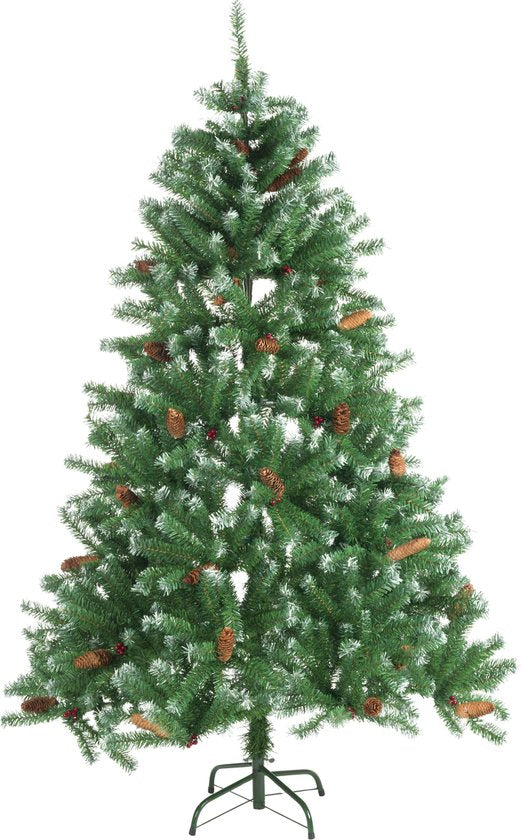 8711252493619 - Weihnachtsgeschenke Weihnachtsbaum Empire Fichte mit Schnee und Tannenzapfen - 180 cm - 708 Knospen