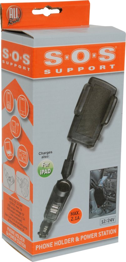 8711252549798 - Telefonhalter und Ladegerät - Autohalterung Telefon - 12 24 Volt - mit 3 USB-Anschlüssen 8711252549798 - Telefonhalter und Ladegerät - Autohalterung Telefon - 12 24 Volt - mit 3 USB-Anschlüssen