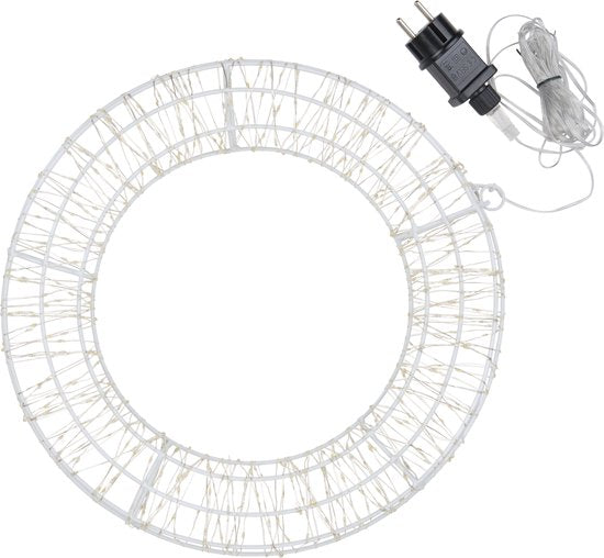 8711252571935 - Arti Casa LED-Weihnachtskranz 38cm - Weihnachtsdekoration für Innen und Außen - Mit 480 LEDs und Timer - Weihnachtsdekoration für Tür oder Wand - Weihnachtskranz mit Lichtern - 220-240V