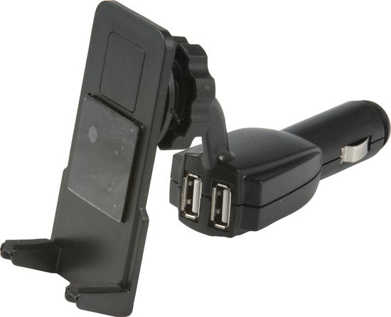 8711252794259 - Phone Holder Car mit Autoladegerät - Autoladegerät mit 2 USB-Anschlüssen - Universal Phone Stand