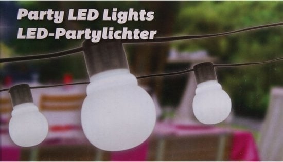 8711252880303 - Party Lightning Partylichter - Gartenlichter - Kugeln 45cm Durchmesser - Weiß - 20 LED - 11 Meter