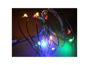 8711295452512 - LED-Lichterkette Silberdraht 10 LEDs bunt Batteriebetrieb