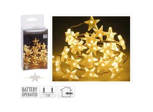 8711295523762 - Koopman - 24x Lichterkette Sterne 20 led Lampen Weihnachten Adventskranz Dekoration Wand