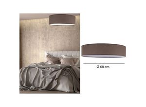 8711387171628 - Smartwares - Zeitlose runde Deckenleuchte mit Stoffschirm in Braun ø 60cm - ceiling dream