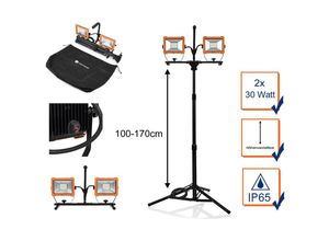 8711387173639 - Smartwares - led Profi Baustrahler mit Stativ höhenverstellbar IP65 - 2x 30 Watt