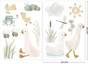 8711444615607 - Wandtattoo LITTLE DUTCH Selbstklebende Set Little Goose Wandtattoos Gr B H T 30 cm x 42 cm x 0 cm Kinder bunt (bunt aquarell matt) Wandtattoos Wandsticker