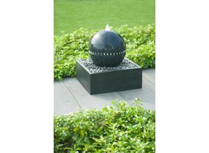 8711465871655 - ACQUAARTE Dekokugel Gartenbrunnen Wasserspiel TRIPOLI schwarz B H T 50cm x 33cm x 50cm Dekofiguren Gartenbrunnen Dekokugel Wasserspiel mit umlaufender LED-Beleuchtung