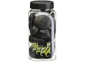 8711473553017 - Dekorative Steine schwarz groß 650 ml 1 kg Steine - Mica Decorations