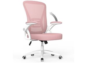 8711544205784 - Naspaluro - Bürostuhl – napaluro ergonomischer Sitz – Sessel mit 90° klappbarer Armlehne – Lordosenstütze – höhenverstellbar - Rosa