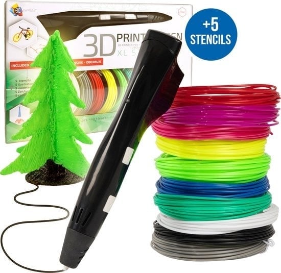8711568018599 - 3D&Print 3D-Stift Starter Pack Kinder - 3 D Stift Starter Kit mit Filament-Nachfüllungen - Set - Schwarz