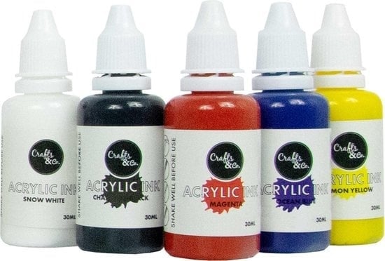 8711568026044 - Crafts&Co Airbrush-Farbset - Airbrush-Farbe - Farbe für Airbrush - 5 Acryltinten - Airbrush-Sets 8711568026044 - Crafts&Co Airbrush-Farbset - Airbrush-Farbe - Farbe für Airbrush - 5 Acryltinten - Airbrush-Sets