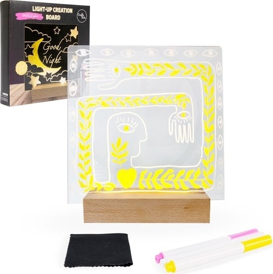 8711568068310 - Crafts&Co LED Memo Board Kit mit 3 Stiften - Nachtlicht - DIY Schreibtafel