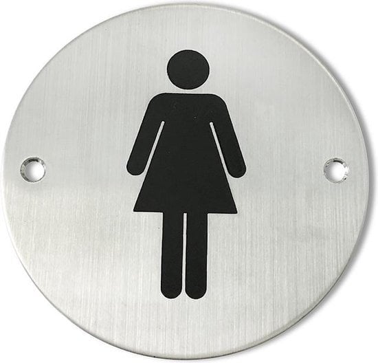 8711613114931 - Edelstahl-Türschild Toilette - Damen