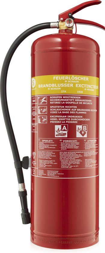 8711658426174 - FEX-15290 Feuerlöscher - 9 Liter - Schaum - Brandklasse AB - BSI zertifiziert