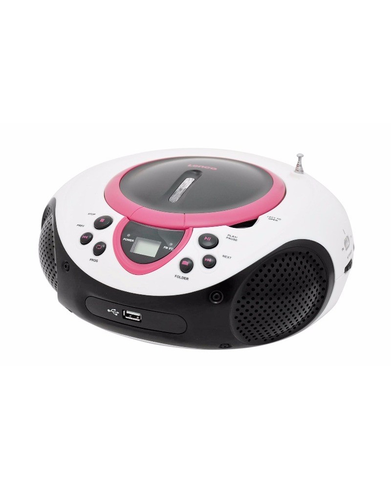 8711902025696 - SCD-38 USB - Portable FM Radio CD and USB player - Rosa