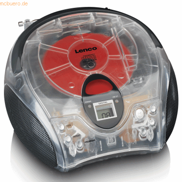 8711902066255 - SCD-24TR- Boombox CD-Player mit Radio und Kopfhöreranschluss transparent