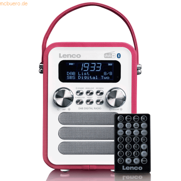 8711902069133 - LENCO PDR-051PKWH Tragbares DAB+ FM-Radio mit BT AUX pink