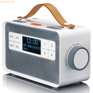 8711902070016 - PDR-065WH DAB+ FM-Radio mit Akku und Dockingstation Bluetooth großen Bedientasten und Fernbedienung Weiss