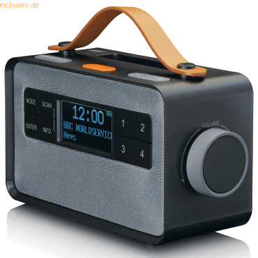 8711902070030 - PDR-065BK DAB+ FM-Radio mit Akku und Dockingstation Bluetooth großen Bedientasten und Fernbedienung Schwarz