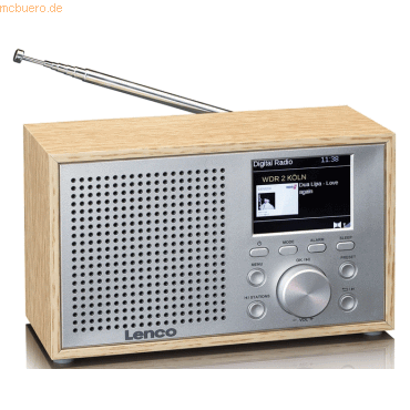 8711902079736 - DAR-017WH - Compact and stylish DAB+ FM radio with Bluetooth® and wooden casing - Oakwood - DAB+ FM - Mono - silber