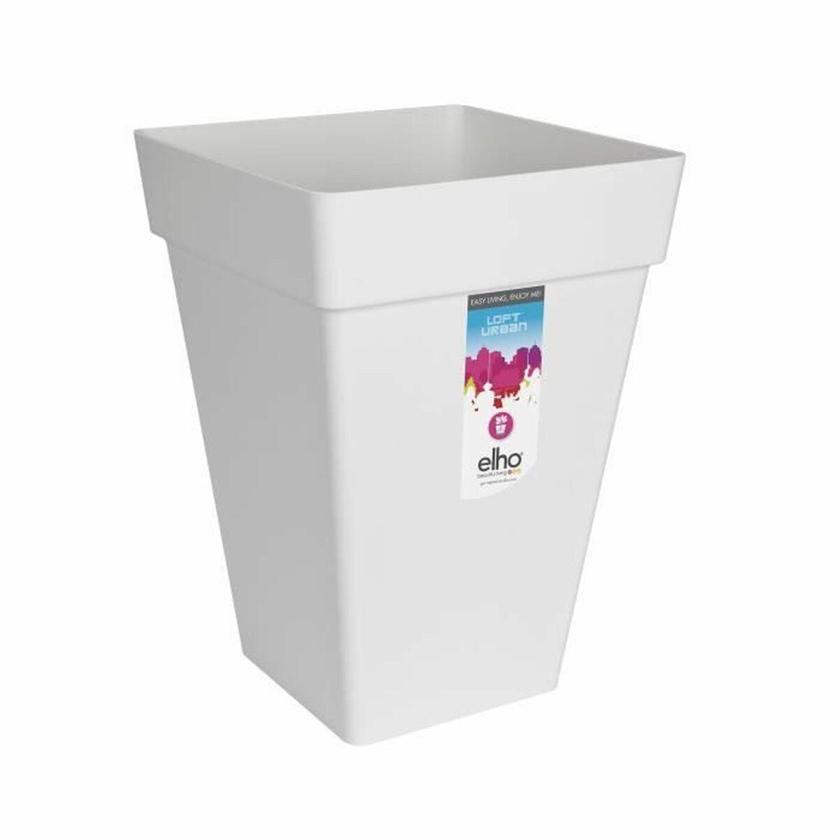 8711904230555 - Blumentopf Weiß Kunststoff karriert 37 cm 8711904230555 - Blumentopf Weiß Kunststoff karriert 37 cm