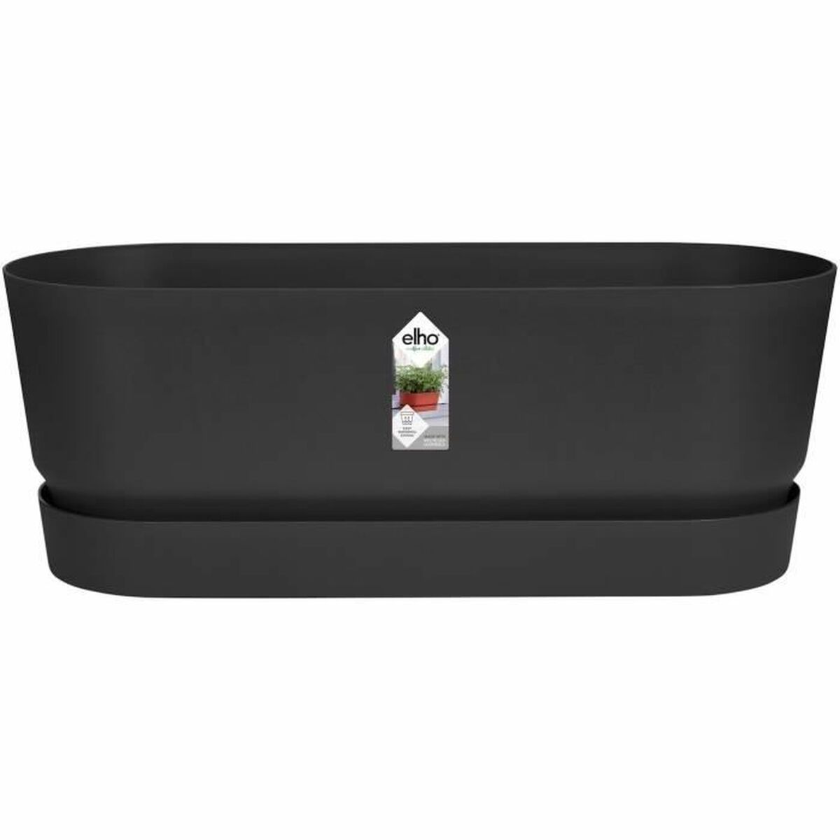 8711904358358 - Blumenkasten Schwarz 50 cm Kunststoff Oval 8711904358358 - Blumenkasten Schwarz 50 cm Kunststoff Oval