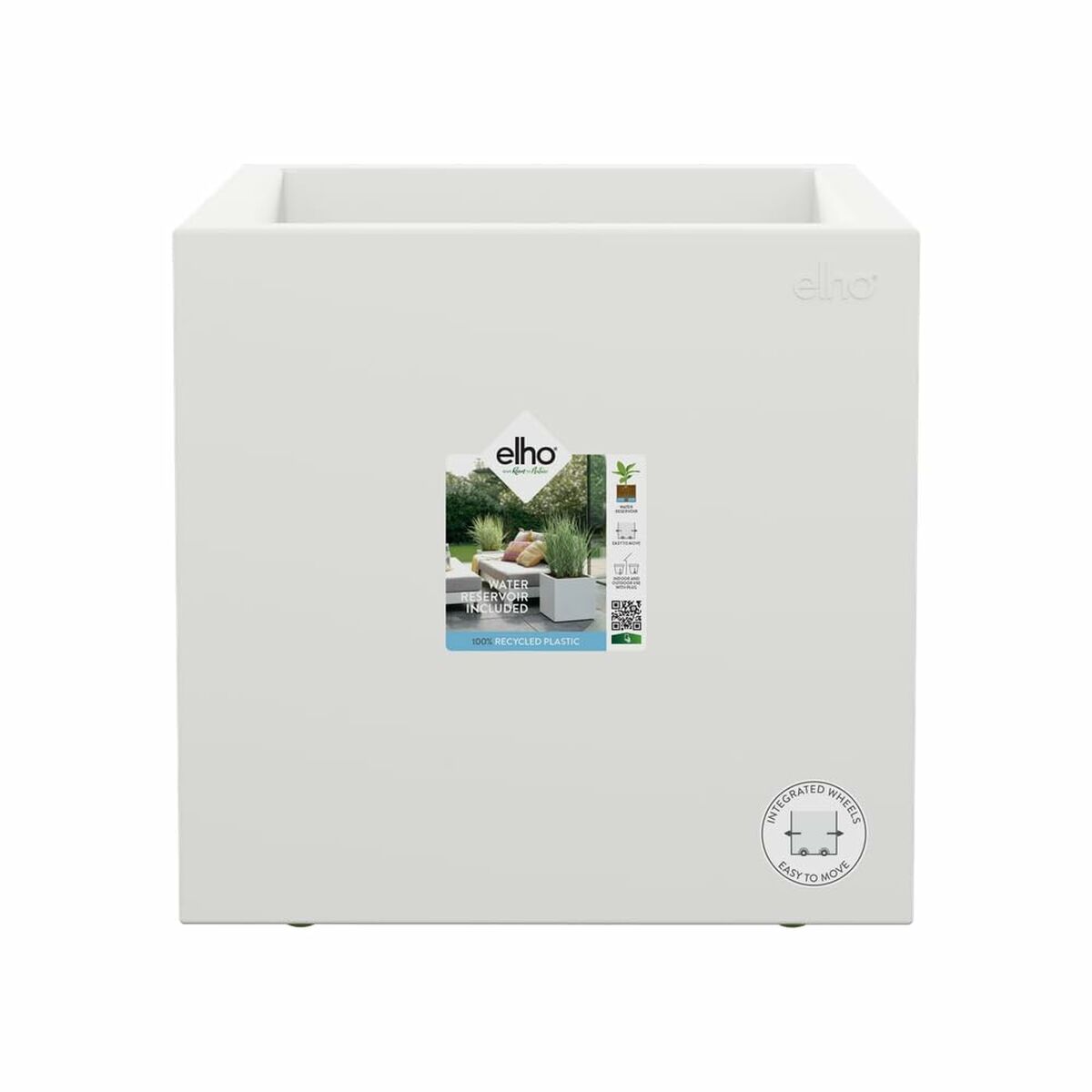 8711904497705 - Blumentopf Weiß Ø 39 cm Kunststoff karriert Moderne