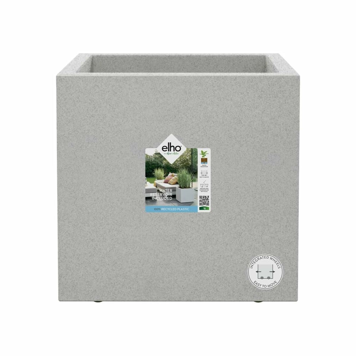 8711904497859 - Blumentopf Weiß Ø 39 cm Kunststoff karriert Moderne