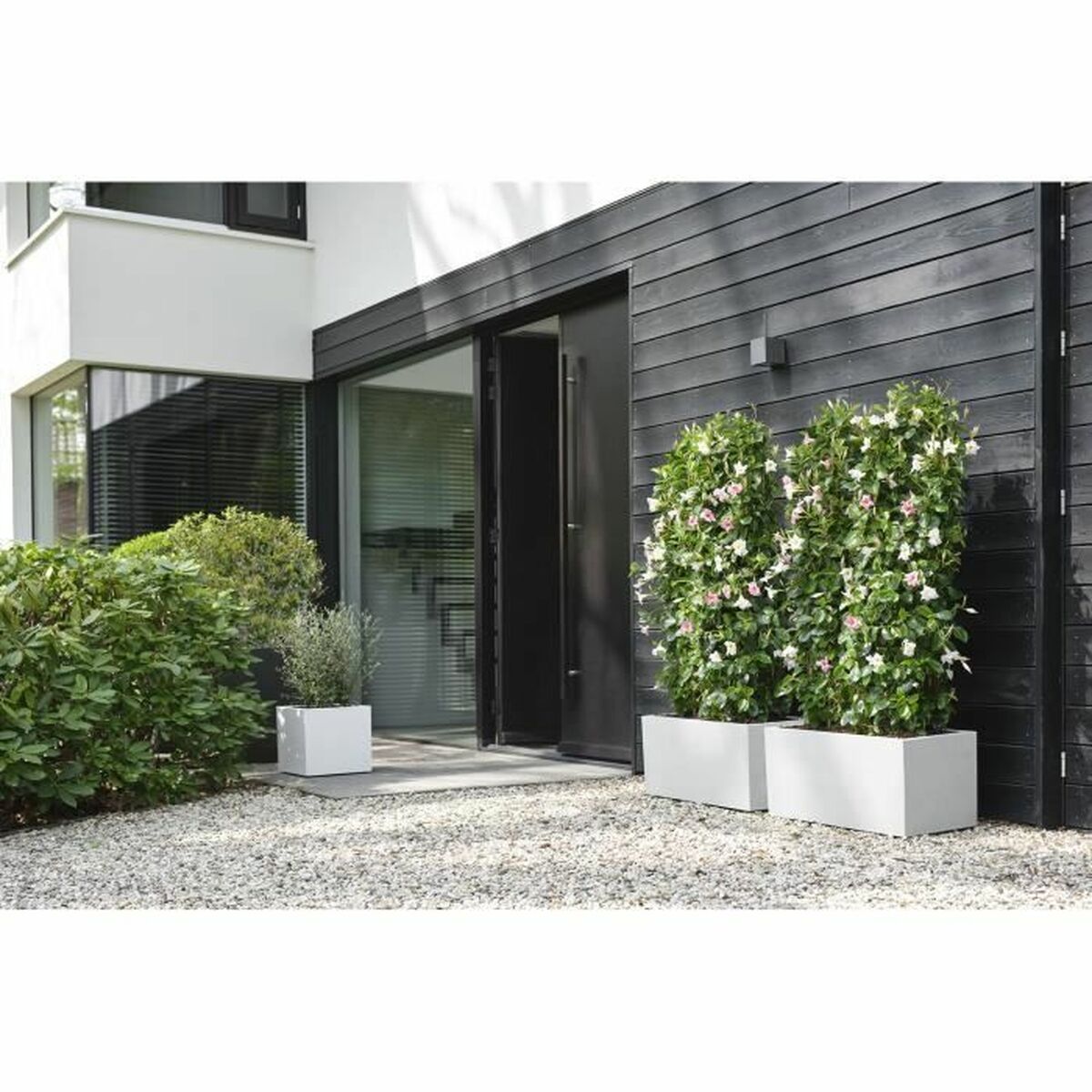 8711904499242 - Blumentopf 295 x 295 x 495 cm Weiß Kunststoff karriert Moderne