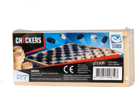 8712051096193 - Clown Spiele Checkers Holz