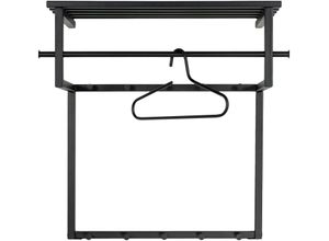 8712077111214 - Spinder Design Garderobenleiste Metall Familien-Garderobe 10 Haken 34 cm tief trendige Farbe schwarz