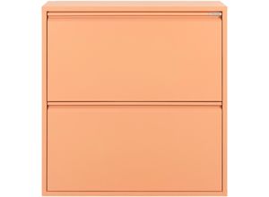 8712077111528 - Schuhschrank Schränke Gr B H T 75 cm x 775 cm x 23 cm 2 St orange (clay terra) Schuhschränke Metall Breite 40 cm