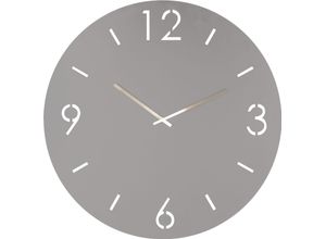 8712077114086 - Uhr SPINDER DESIGN grau (silky taupe) Wanduhren Ø 60cm B H T 60cm x 60cm x 3cm Quarzuhr 12 Ziffern Champagnerfarbene Hände B60cm H60cm T3cm