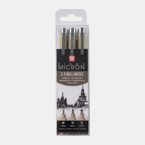 8712079459512 - Sakura Pigma Micron Etui 3 Breite Fineliner Schwarz