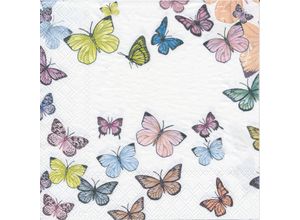 8712159134391 - Papierservietten Schmetterlinge pastell 33 x 33 cm 20 Stück