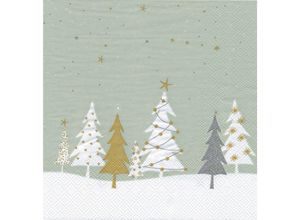 8712159172188 - Papierservietten Weihnachtsbäume mint 33 x 33 cm 20 Stück