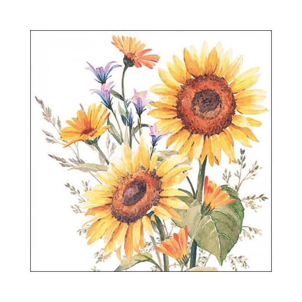 8712159184020 - Motivserviette 33x33cm Sonnenblumen 8712159184020 AMBIENTE