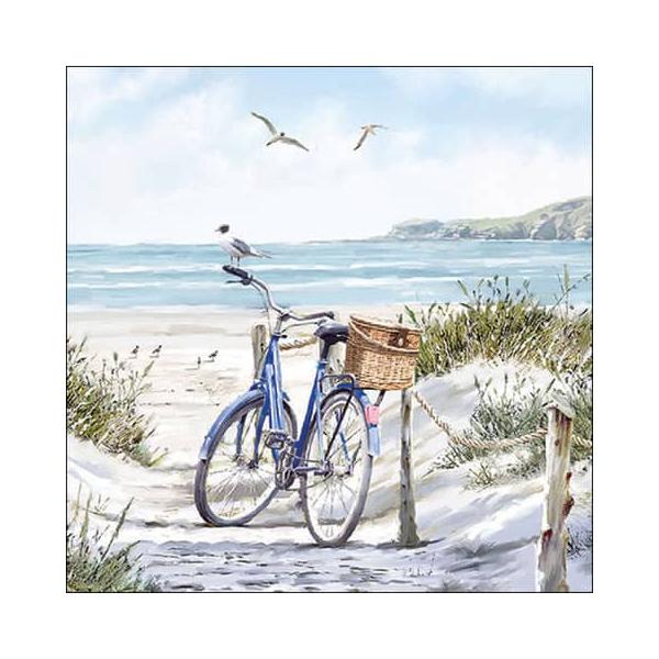 8712159184761 - Motivserviette 33x33cm Fahrrad am Strand 8712159184761 AMBIENTE