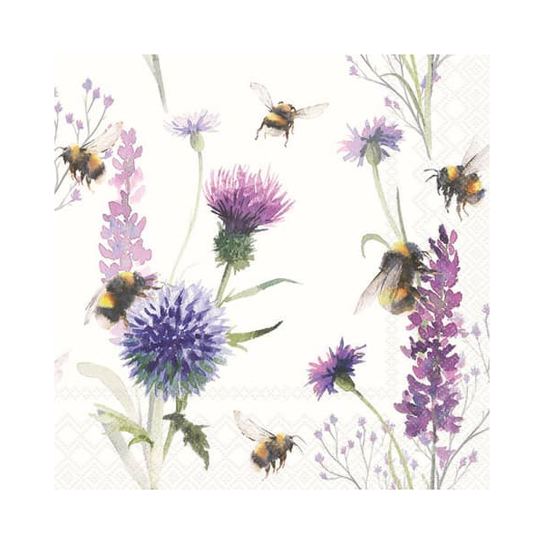 8712159184877 - Motivserviette 33x33cm  Bumblebees 8712159184877 AMBIENTE