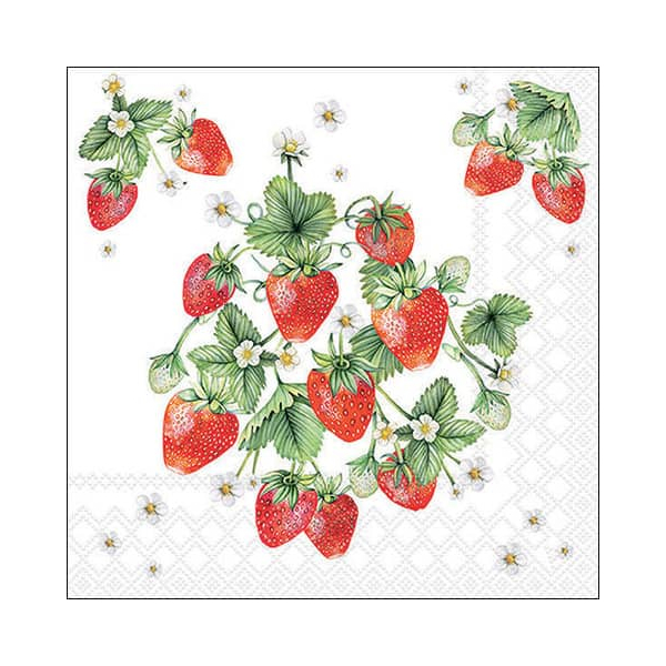 8712159192827 - Motivserviette 33x33cm Strawberries 8712159192827 AMBIENTE