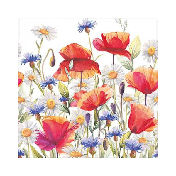 8712159196320 - Motivserviette 33x33cm Mohn+Kornblumen 8712159196320 AMBIENTE