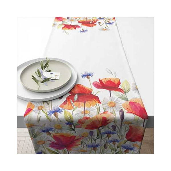 8712159196429 - Tischläufer 40x150cm Poppies and cornflo 8712159196429 AMBIENTE