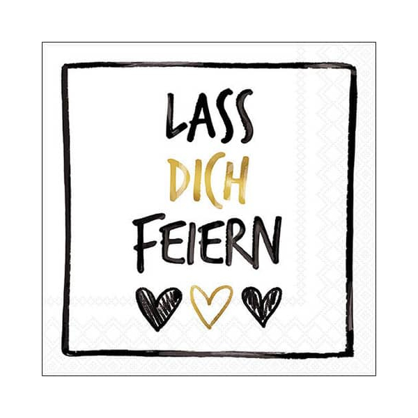 8712159204858 - Motivserviette 33x33cm Lass dich feiern 8712159204858 AMBIENTE