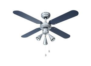 8712184052530 - Deckenventilator mit Beleuchtung 3 Geschwindigkeiten & extra großer Spannweite von Ã˜102cm inkl Sommer- Winterfunktion 3 x GU10 LED-Leuchten 50Watt DLHB42S Farbe silber blau