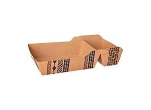 8712426308302 - Pommesbox Papstar Maori Einweg 2 Fächer groß L 185 x B 110 x H 35 mm 100 % biologisch abbaubar & FSC®-zertifizierte Pappe braun 360 Stück